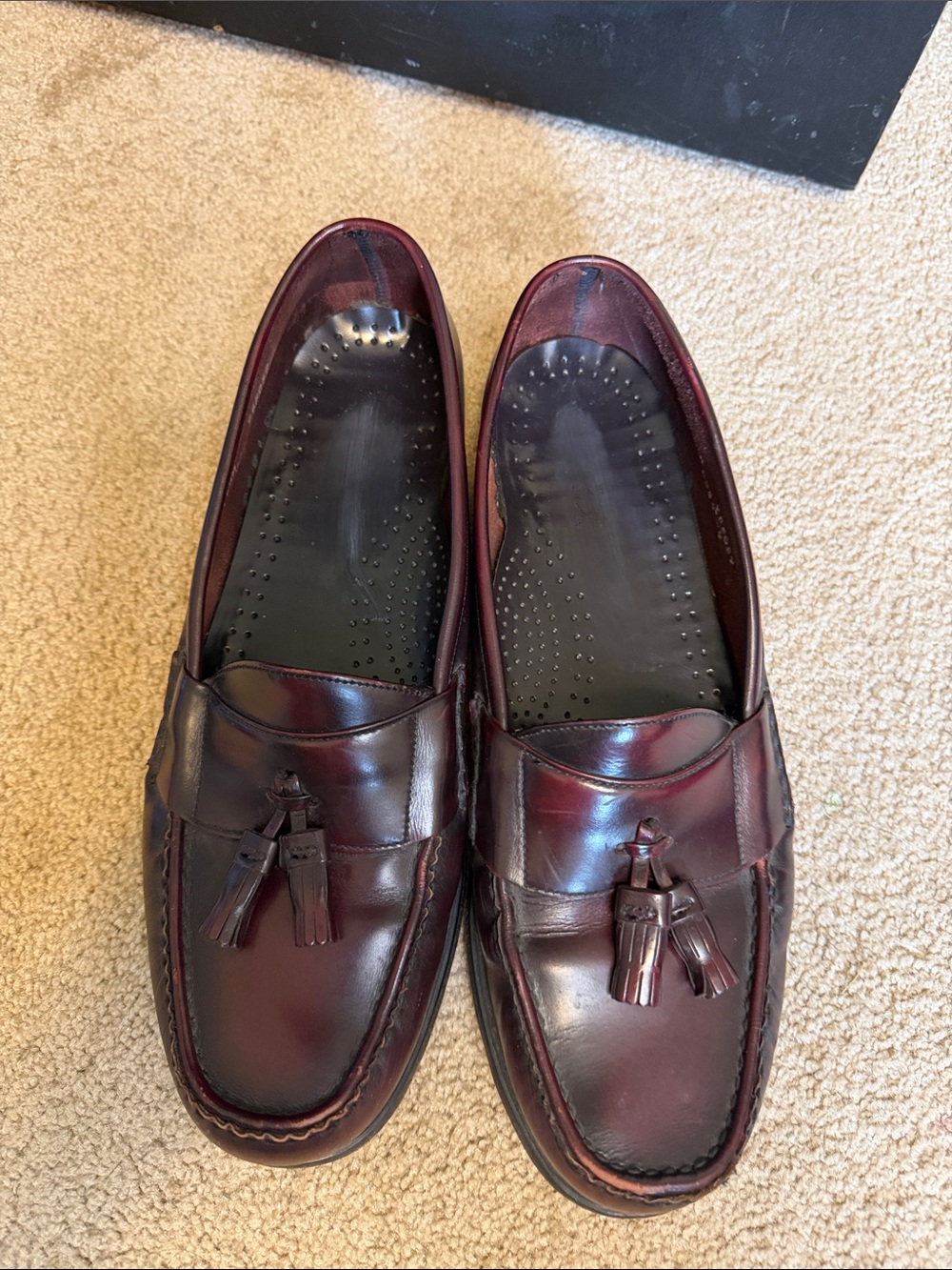 Vintage Dexter Leather Tassel Loafers 11.5M Oxblood Burgundy Dress Shoes USA